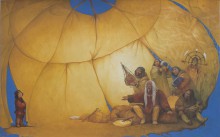 Азат Миннекаев. Таграк. Иллюстрация к эскимосской легенде. 2007. Бумага, темпера, акварель. 37,5х55,5 см. Коллекция Фонда Марджани