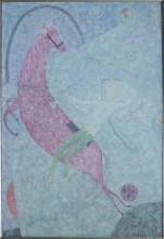 Ринат Харисов Розовый конь 1996 Холст, масло 130х89 Коллекция Фонда Марджани