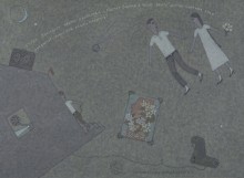 Ринат Харисов Черно-белое кино 2003 Холст, акрил 50х70 Коллекция Фонда Марджани